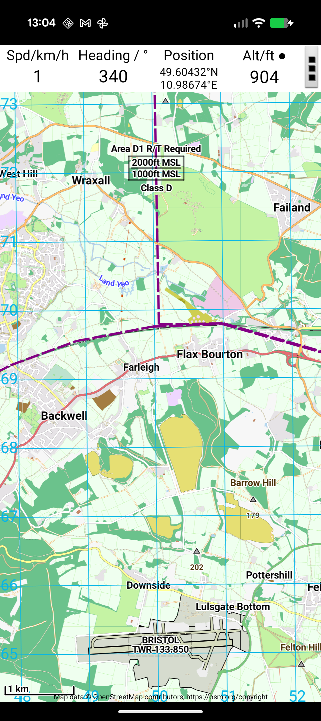 Airspace heights and frequencies